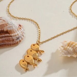 Multi Fish Pendant Necklace ✨ 14K Gold Plated